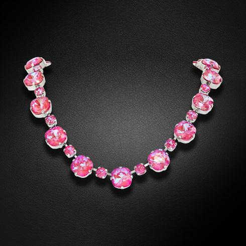 Kāzu kaklarota "Apžilbinošs Mirdzums IV (Lotus Pink DeLite)" ar Swarovski™ kristāliem